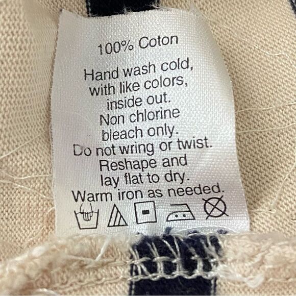 J Crew Cream & Black Striped Sequined Top Coastal Grandma Nautical Preppy Small - Picture 5 of 12